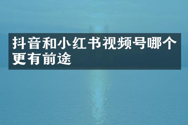 抖音和小红书视频号哪个更有前途