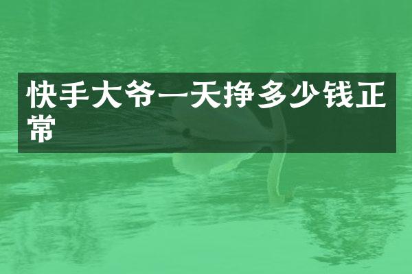 快手大爷一天挣多少钱正常
