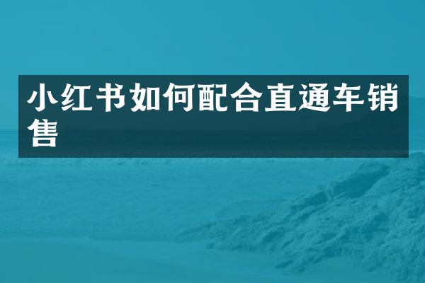 小红书如何配合直通车销售