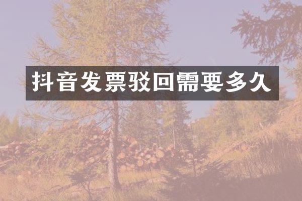 抖音发票驳回需要多久