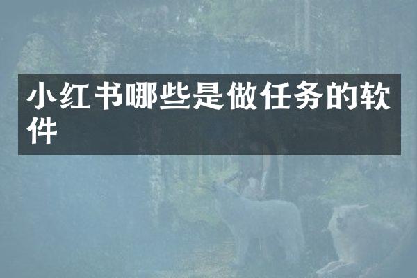 小红书哪些是做任务的软件