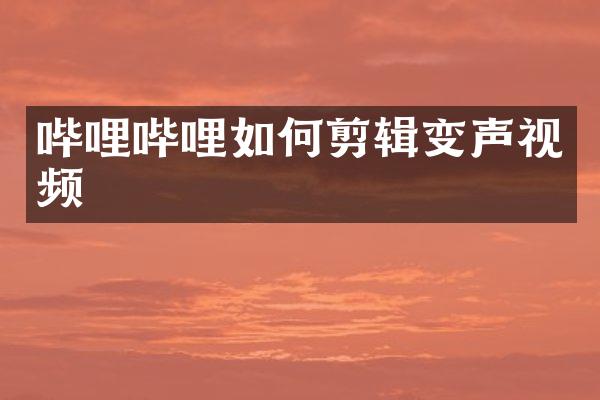 哔哩哔哩如何剪辑变声视频