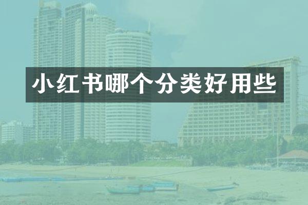 小红书哪个分类好用些