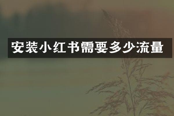 安装小红书需要多少流量