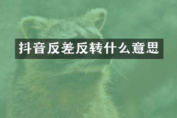 抖音反差反转什么意思