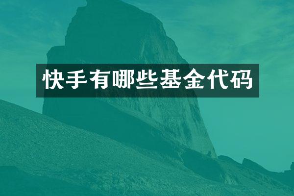 快手有哪些基金代码
