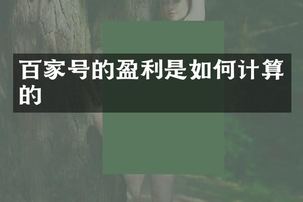 百家号的盈利是如何计算的