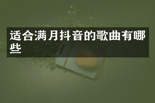 适合满月抖音的歌曲有哪些