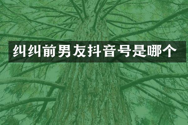 纠纠前男友抖音号是哪个