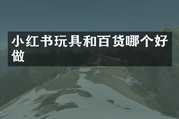 小红书玩具和百货哪个好做
