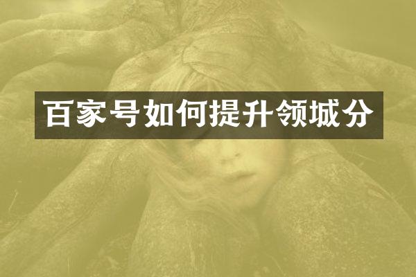 百家号如何提升领城分