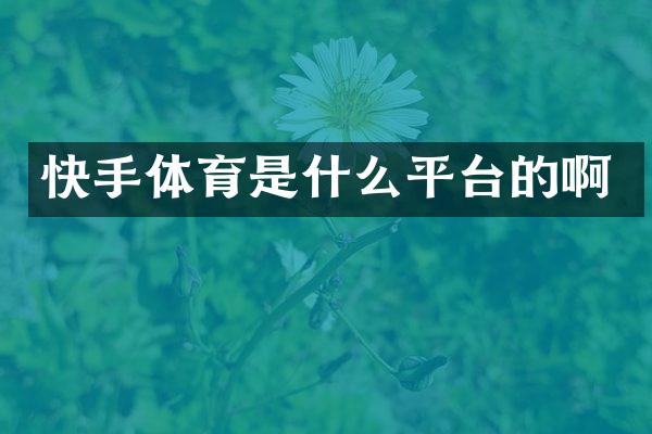 快手体育是什么平台的啊