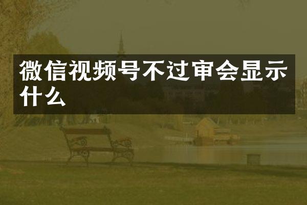 微信视频号不过审会显示什么