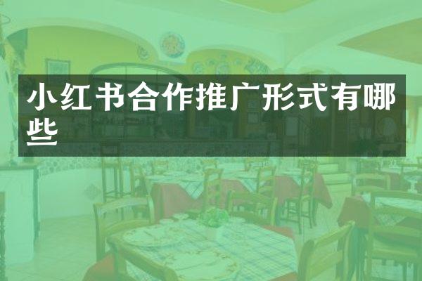 小红书合作推广形式有哪些