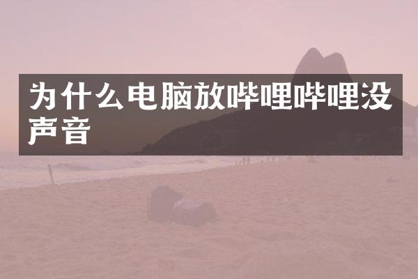为什么电脑放哔哩哔哩没声音
