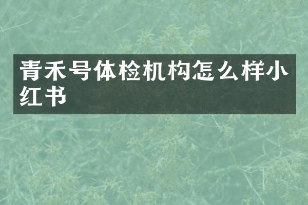 青禾号体检机构怎么样小红书
