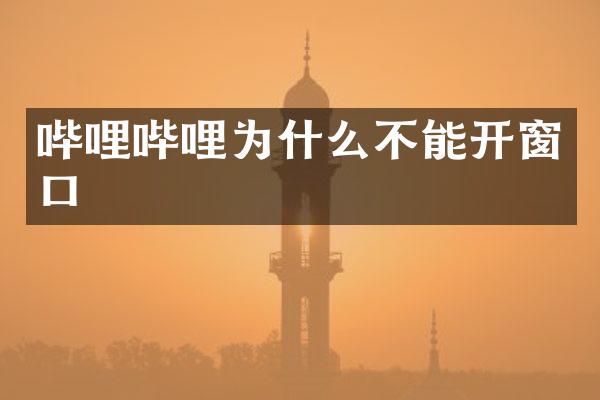 哔哩哔哩为什么不能开窗口