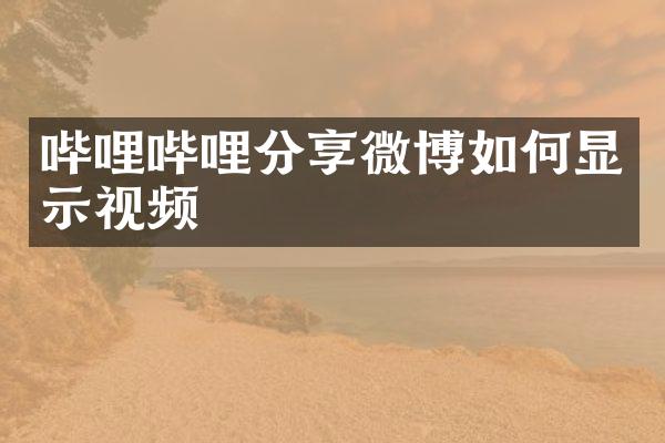 哔哩哔哩分享微博如何显示视频