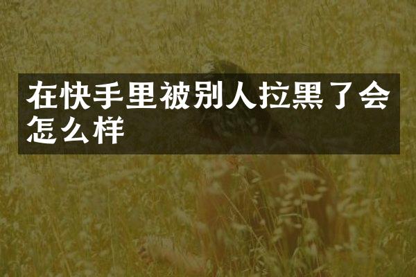 在快手里被别人拉黑了会怎么样