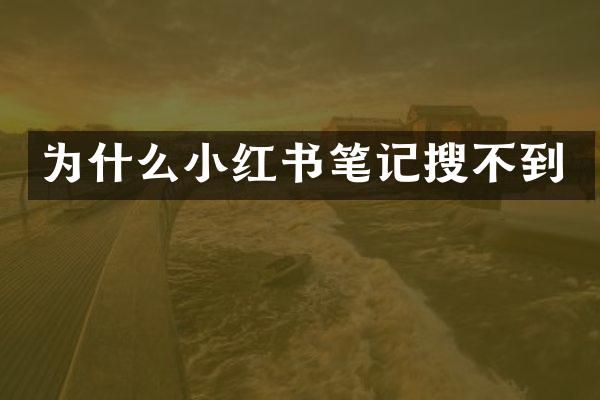 为什么小红书笔记搜不到