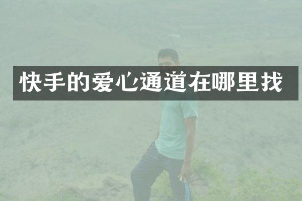 快手的爱心通道在哪里找