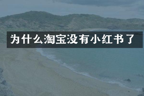 为什么淘宝没有小红书了