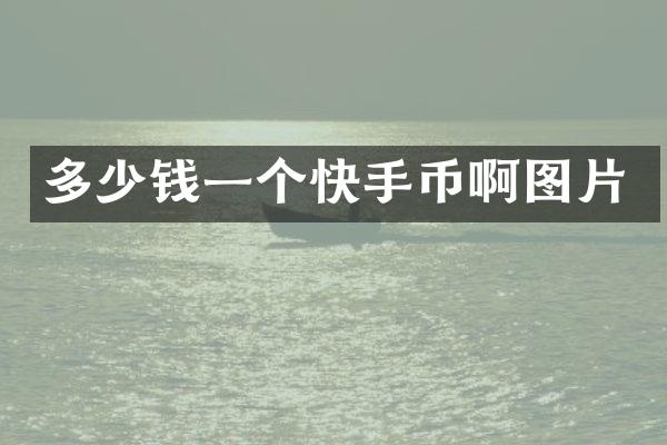 多少钱一个快手币啊图片