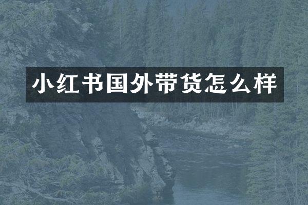 小红书国外带货怎么样