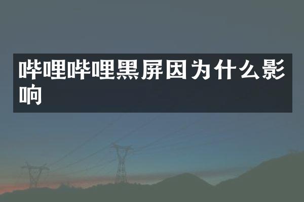哔哩哔哩黑屏因为什么影响