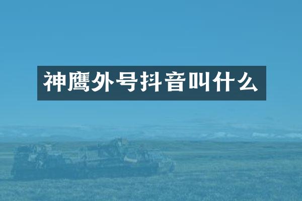 神鹰外号抖音叫什么