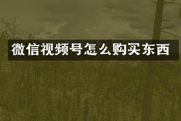 微信视频号怎么购买东西