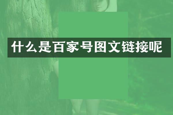 什么是百家号图文链接呢