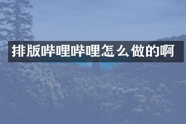 排版哔哩哔哩怎么做的啊