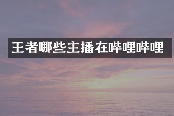 王者哪些主播在哔哩哔哩