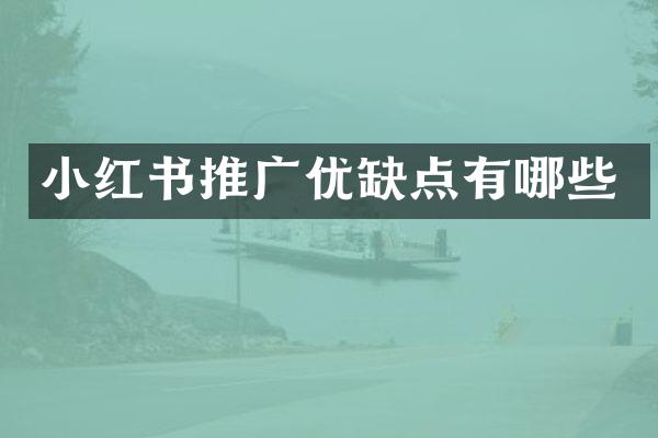 小红书推广优缺点有哪些