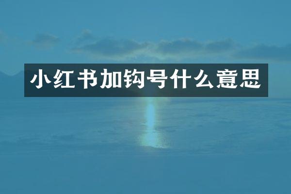小红书加钩号什么意思