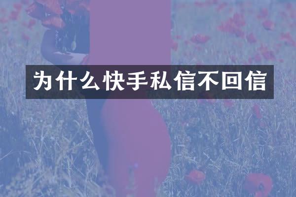 为什么快手私信不回信