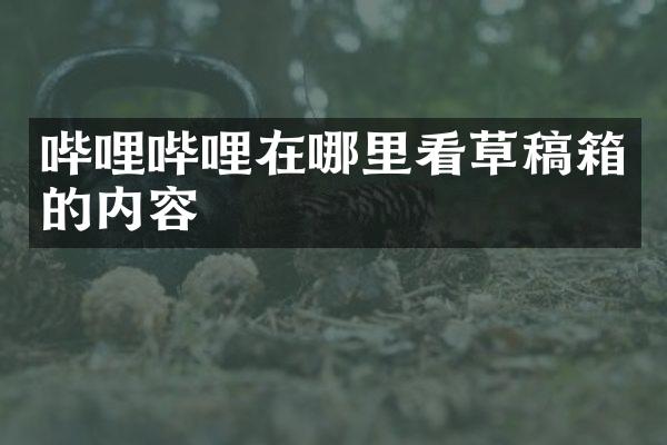 哔哩哔哩在哪里看草稿箱的内容