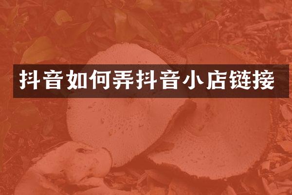 抖音如何弄抖音小店链接