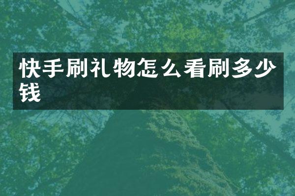 快手刷礼物怎么看刷多少钱