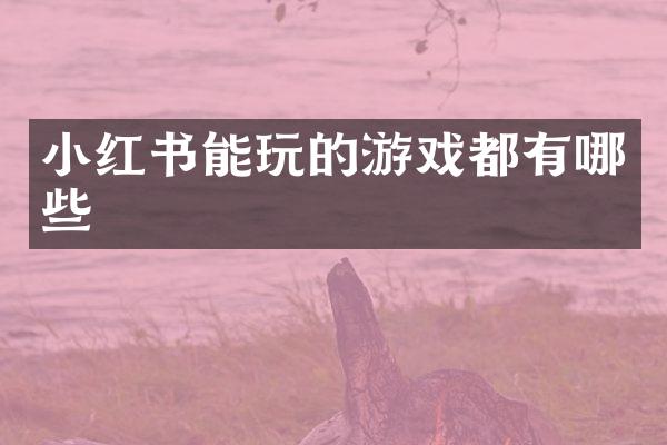小红书能玩的游戏都有哪些