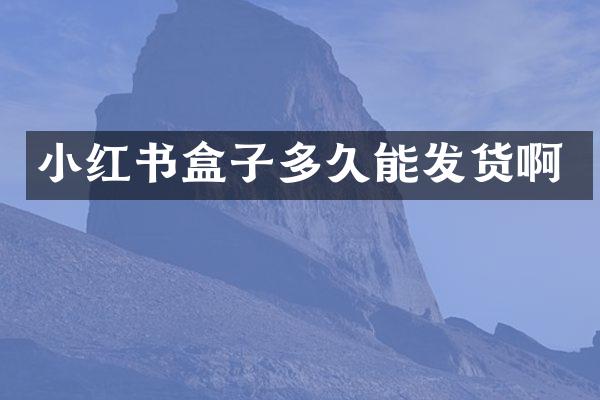 小红书盒子多久能发货啊