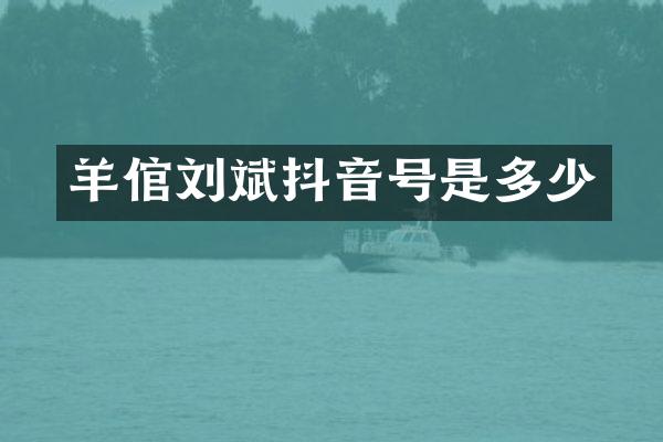 羊倌刘斌抖音号是多少