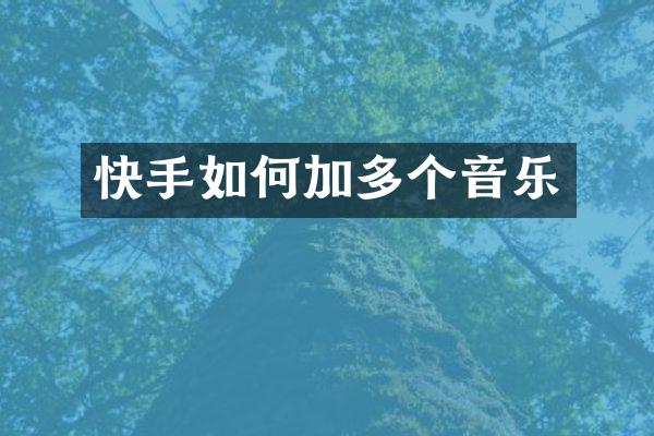 快手如何加多个音乐