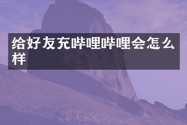 给好友充哔哩哔哩会怎么样