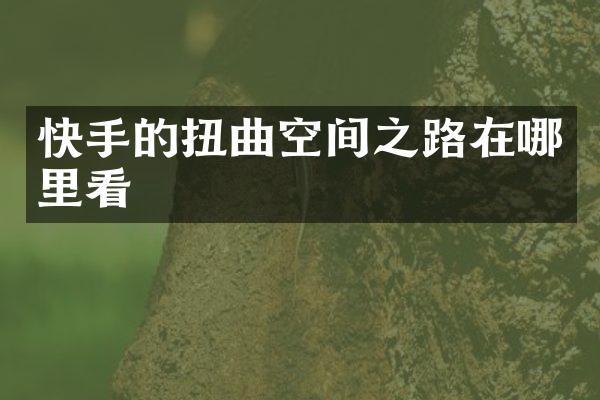 快手的扭曲空间之路在哪里看