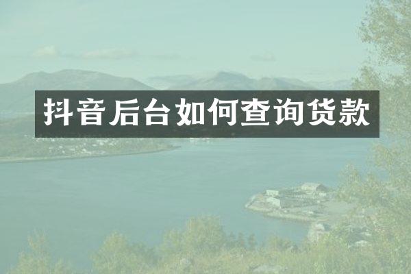 抖音后台如何查询货款