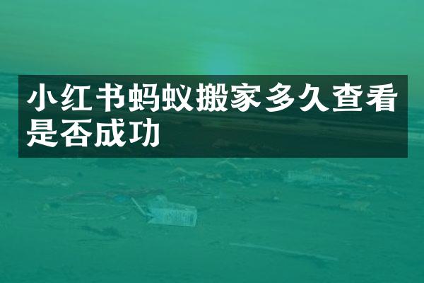 小红书蚂蚁搬家多久查看是否成功