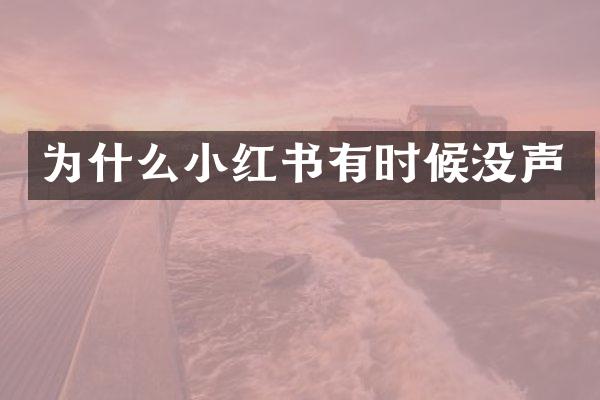为什么小红书有时候没声