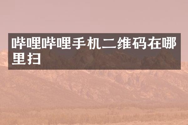 哔哩哔哩手机二维码在哪里扫